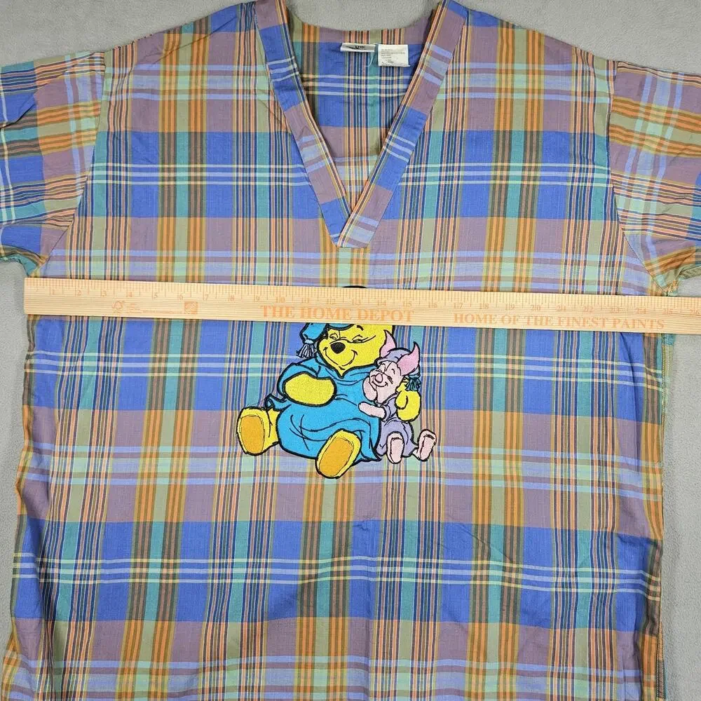 Disney Store Nightgown Winnie The Pooh Piglet Plaid Sleep Shirt OSFM Cottage - Picture 9 of 14